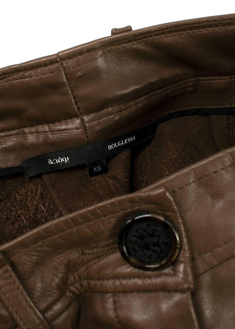 Bouguessa Brown Leather Pants