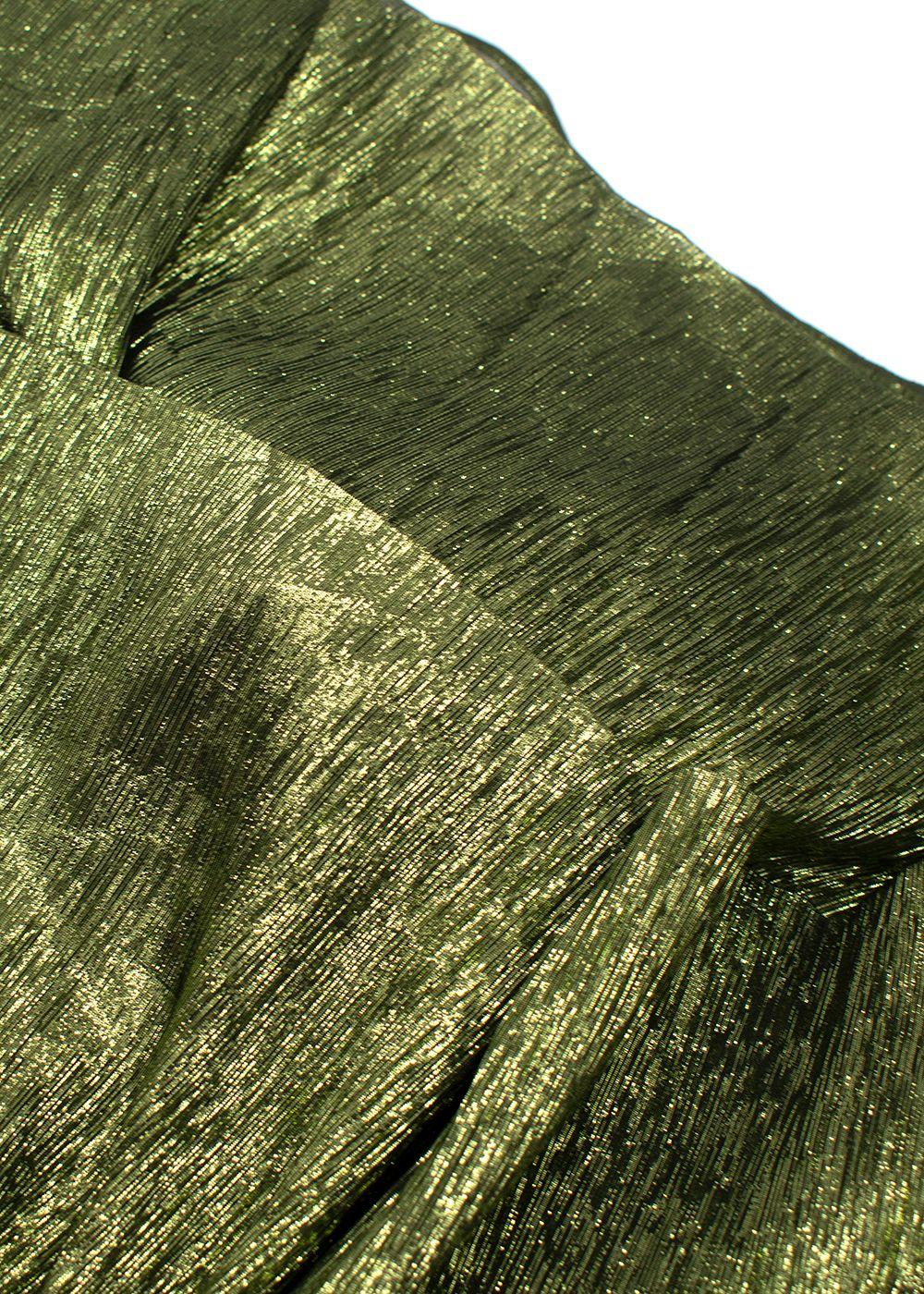 Petar Petrov Green Metallic Semi-Sheer Blouse