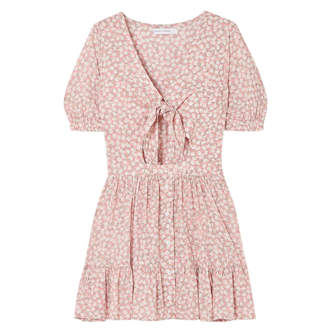 Faithfull the Brand Marigot Pink Floral Dress