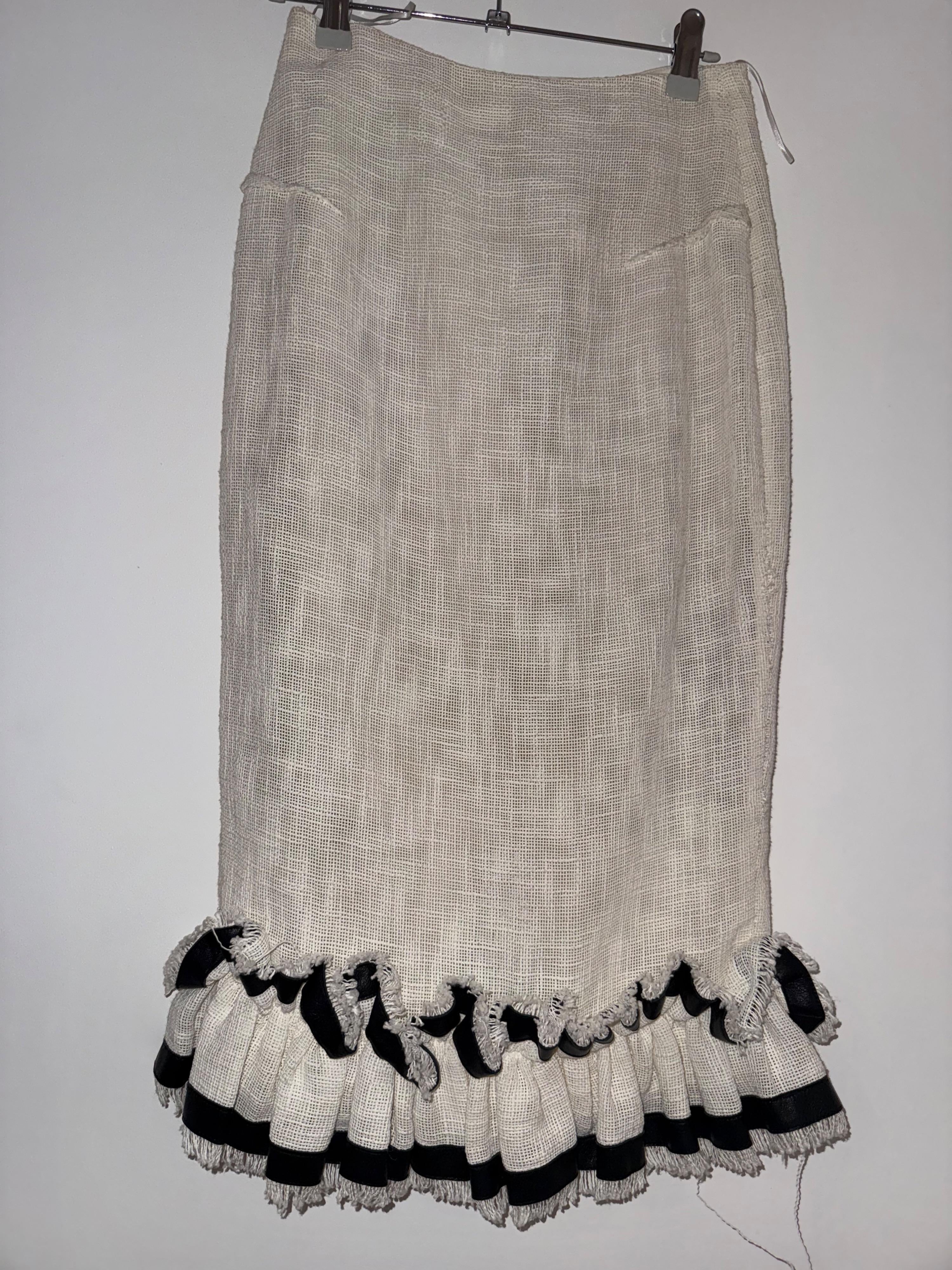 Ruffle Detail Midi Skirt