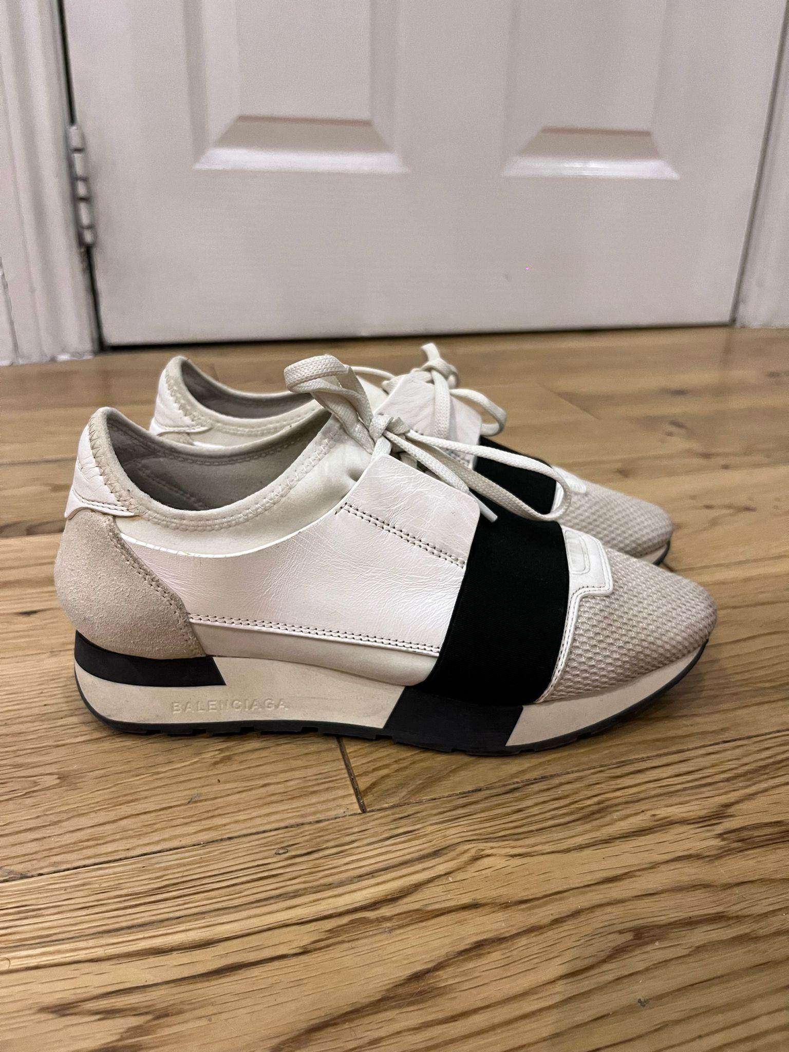 Bacl & White Race Runner Sneakers