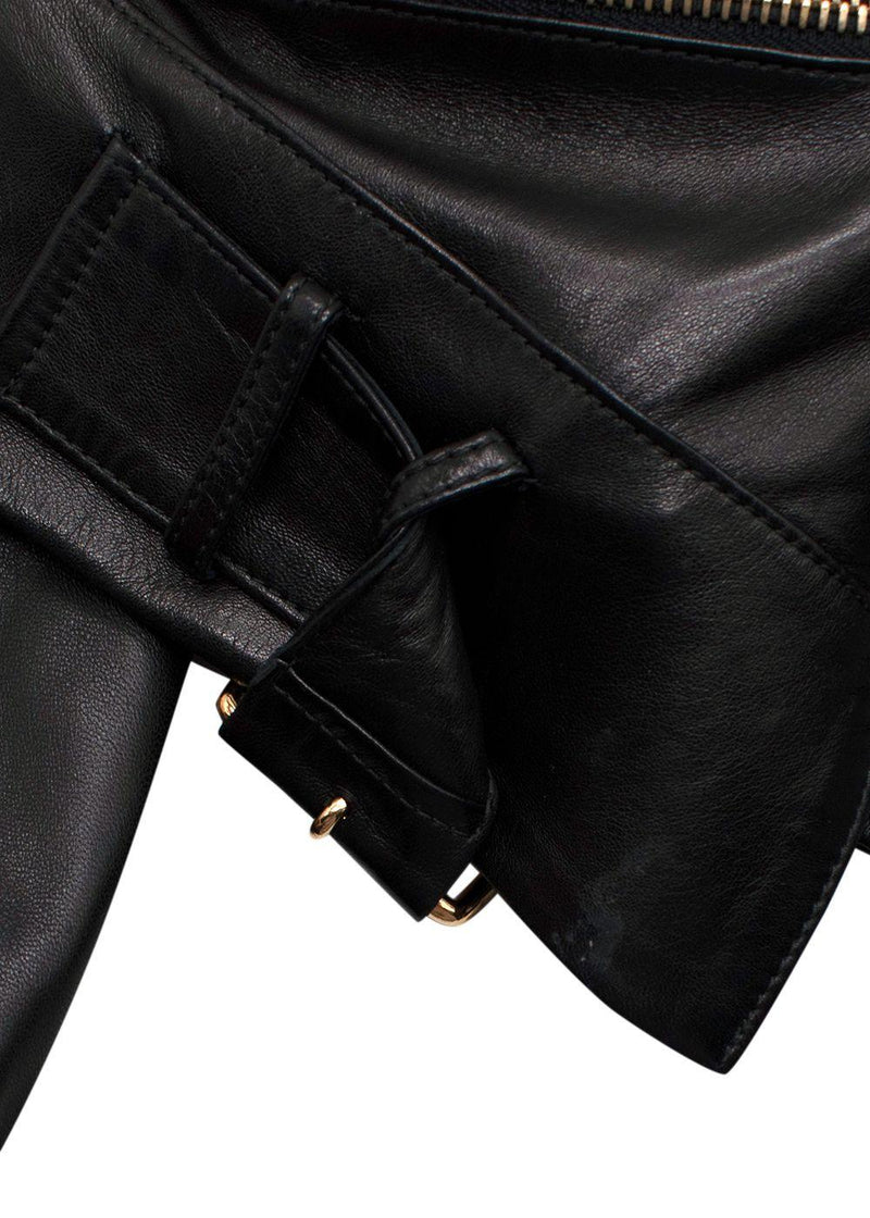 Alexandre Vauthier Black Leather Biker Jacket