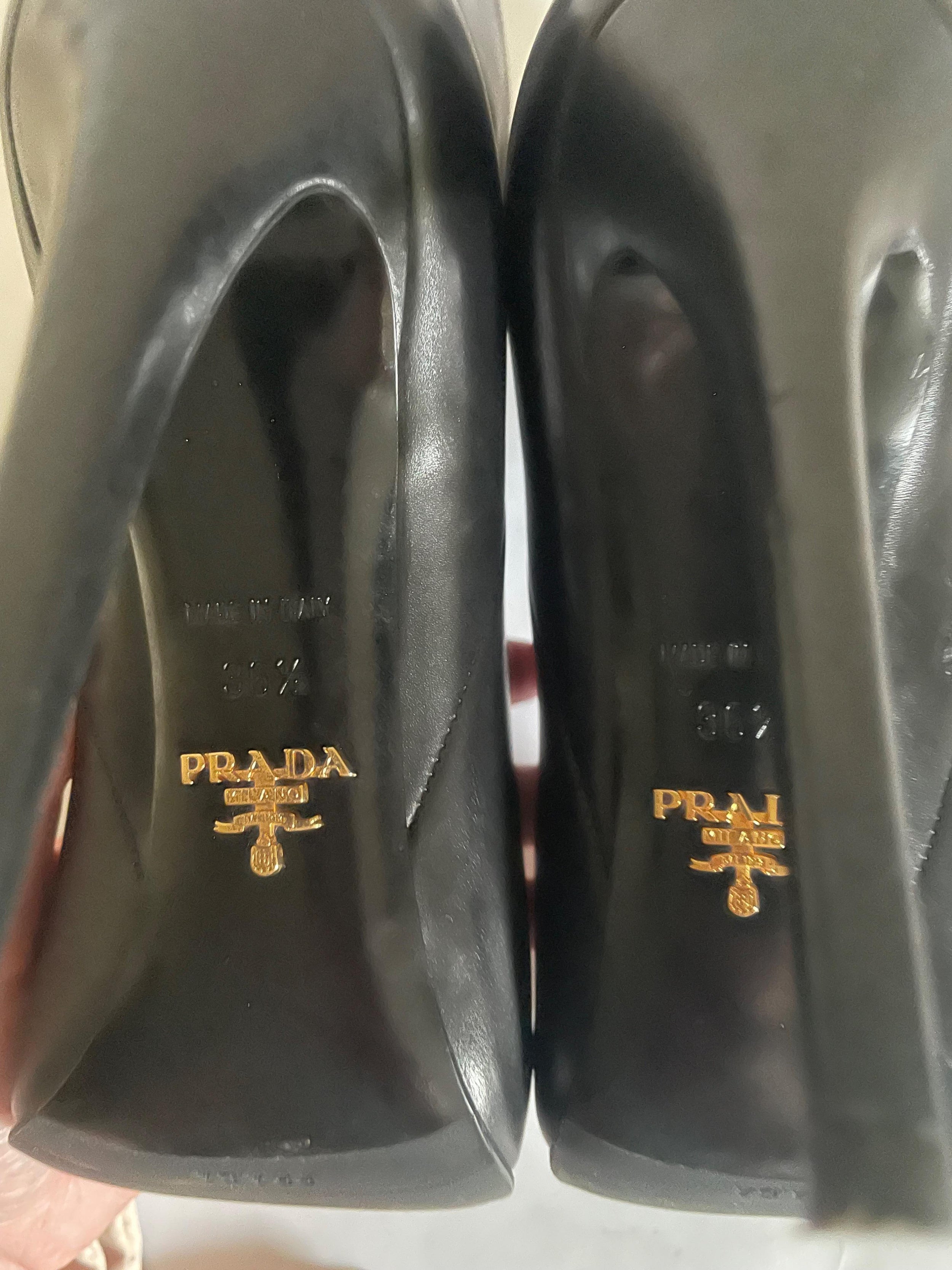 Prada Black Leather Ankle Boots