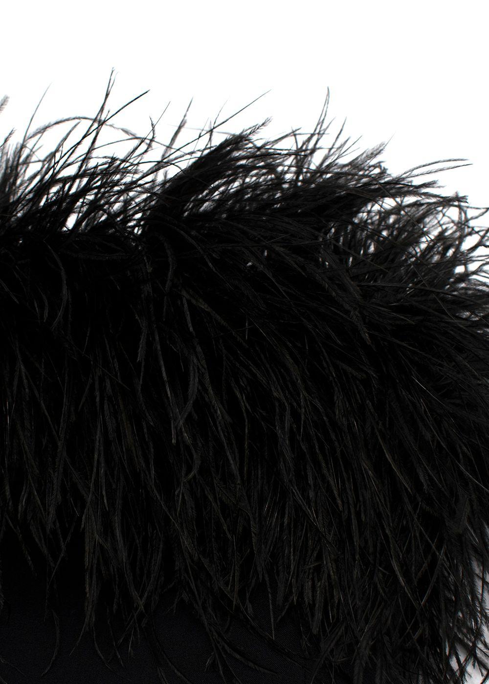 Safiyaa Black Myrine Feather-trimmed Jumpsuit