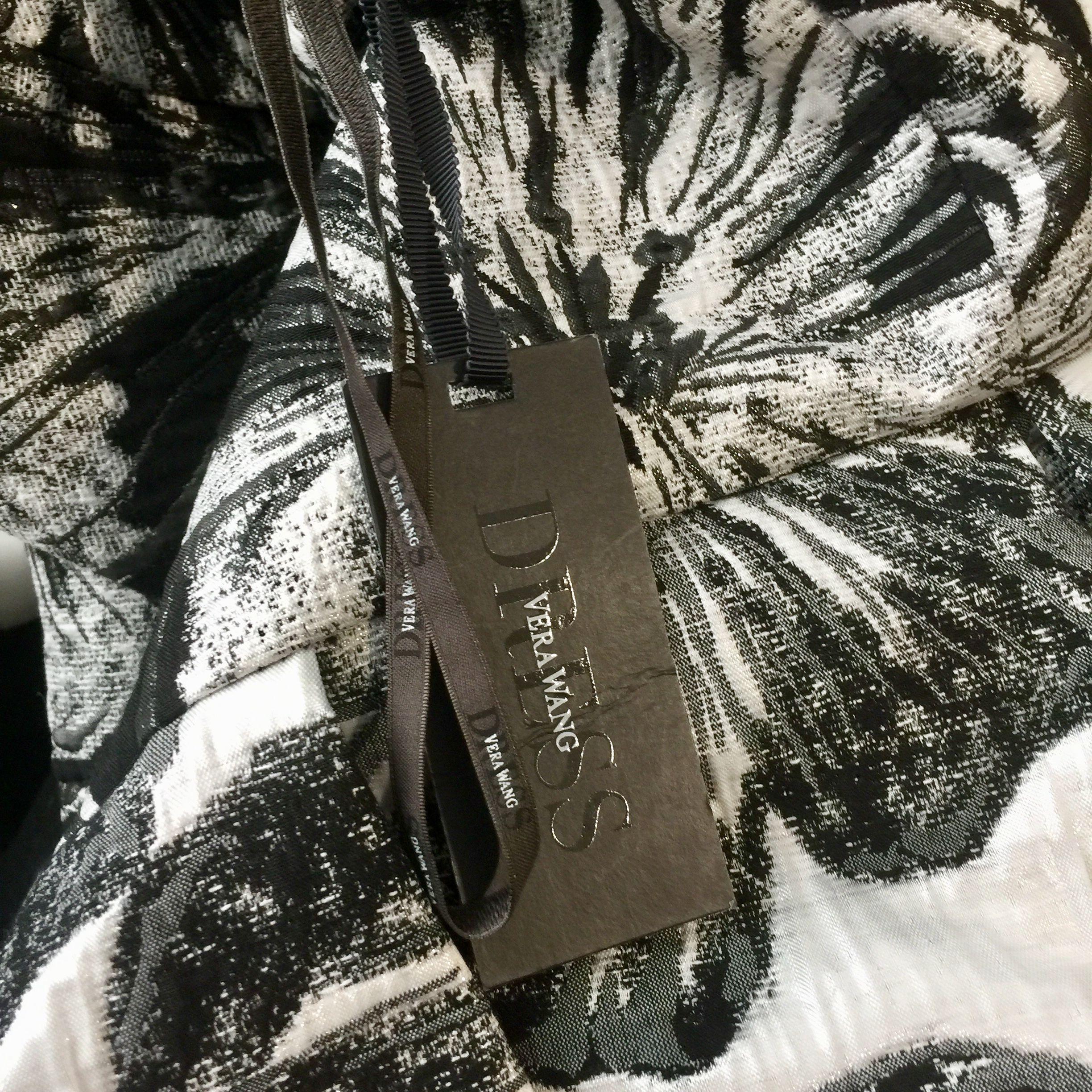 Black & White Metallic Brocade Mini Dress