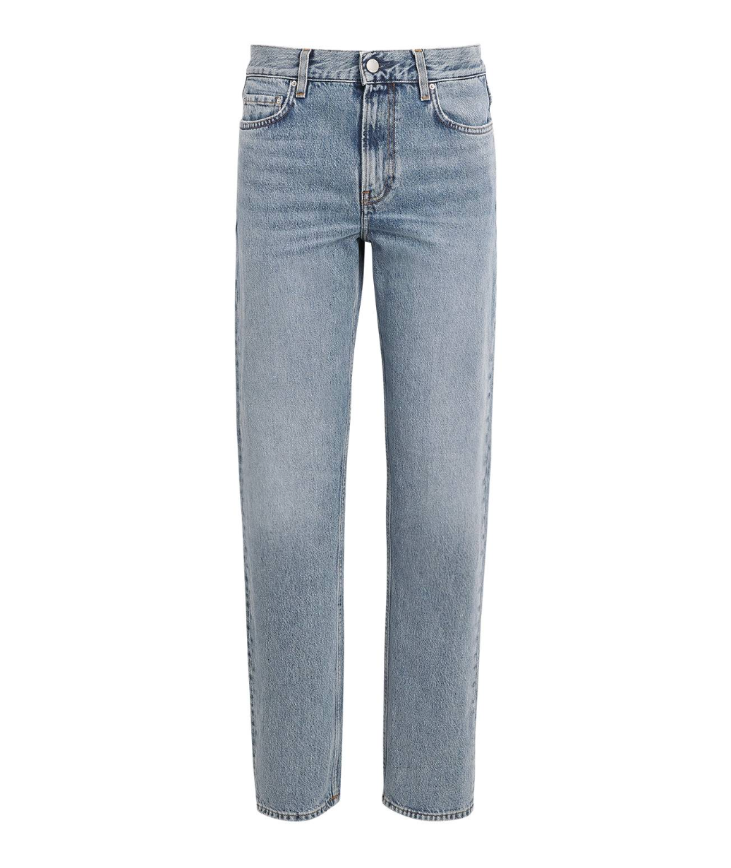 Toteme Blue Organic Denim Straight Low-Rise Jeans