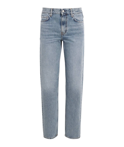 Toteme Blue Organic Denim Straight Low-Rise Jeans