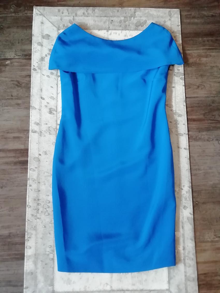 Susannah Blue Cape Shift Dress