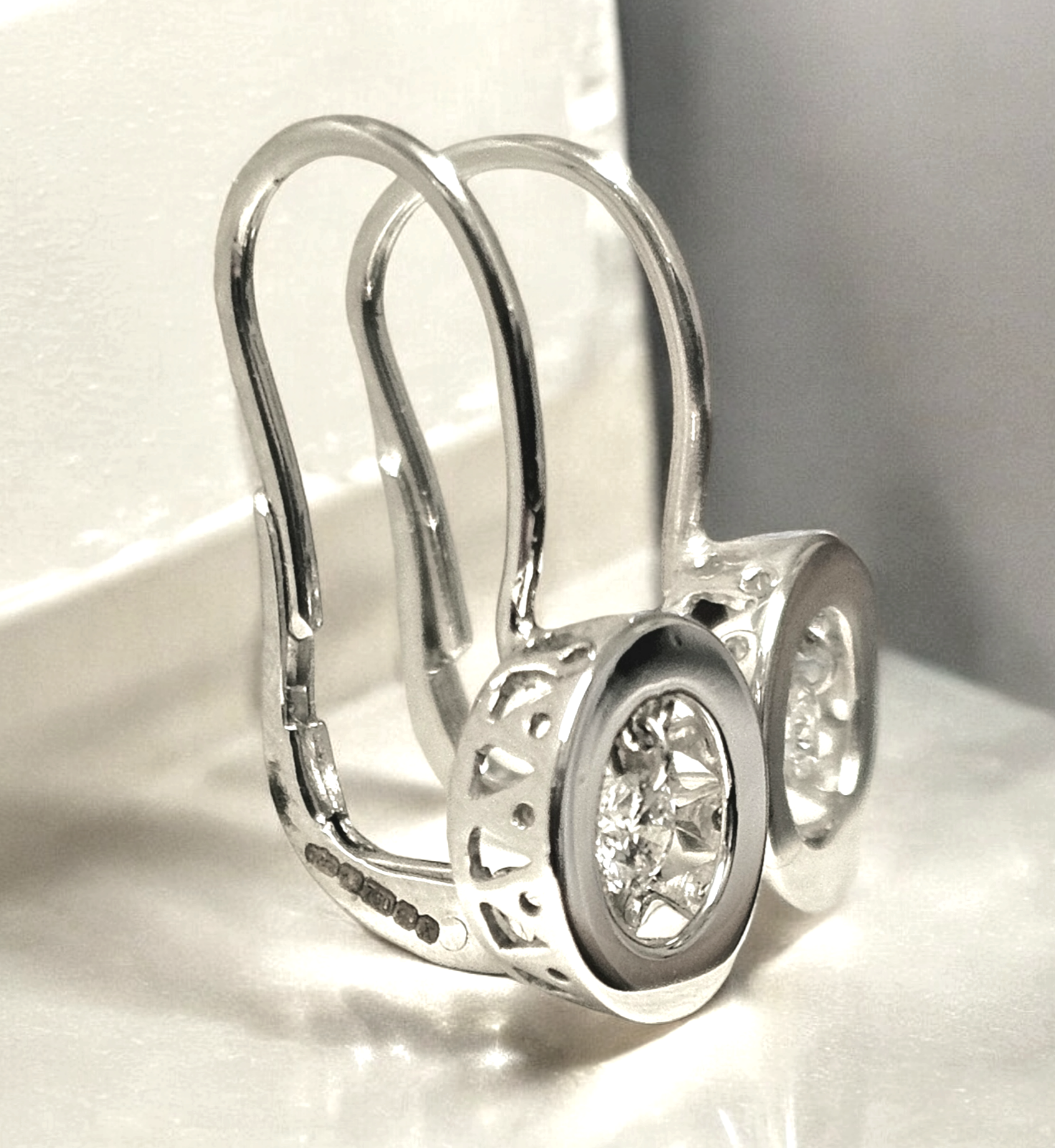 Bespoke Diamond And White Gold Earrings