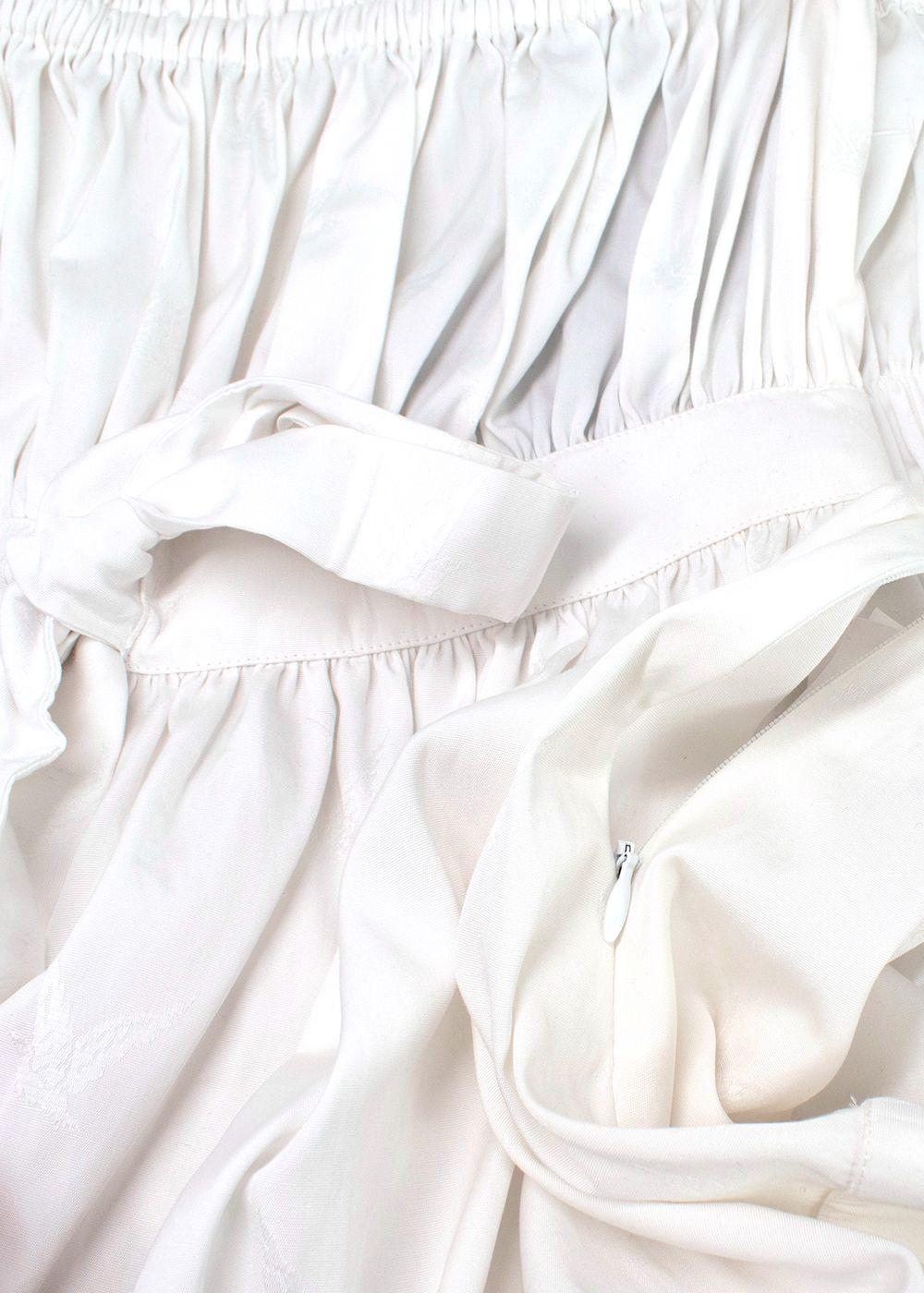Alexander McQueen White Strapless Peplum Top