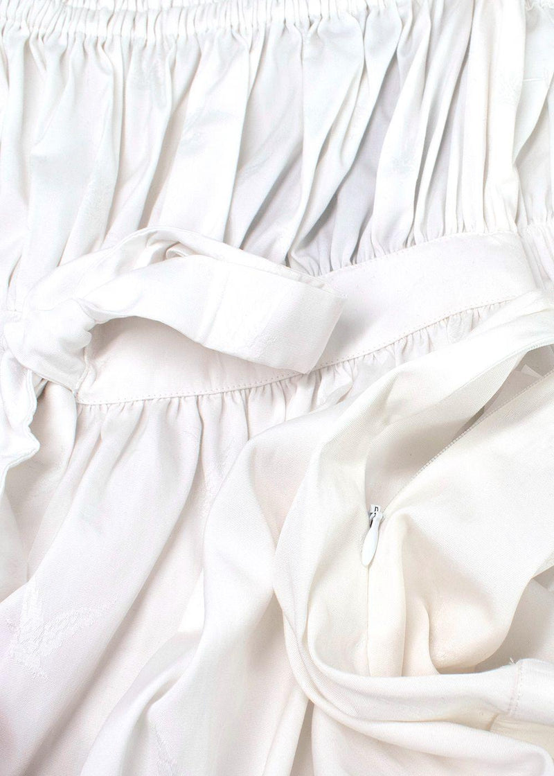 Alexander McQueen White Strapless Peplum Top