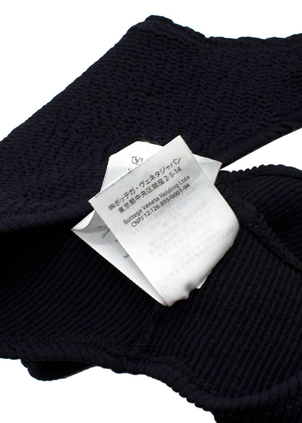 Bottega Veneta Black Smocked Jersey Bikini