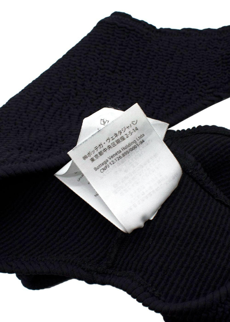 Bottega Veneta Black Smocked Jersey Bikini