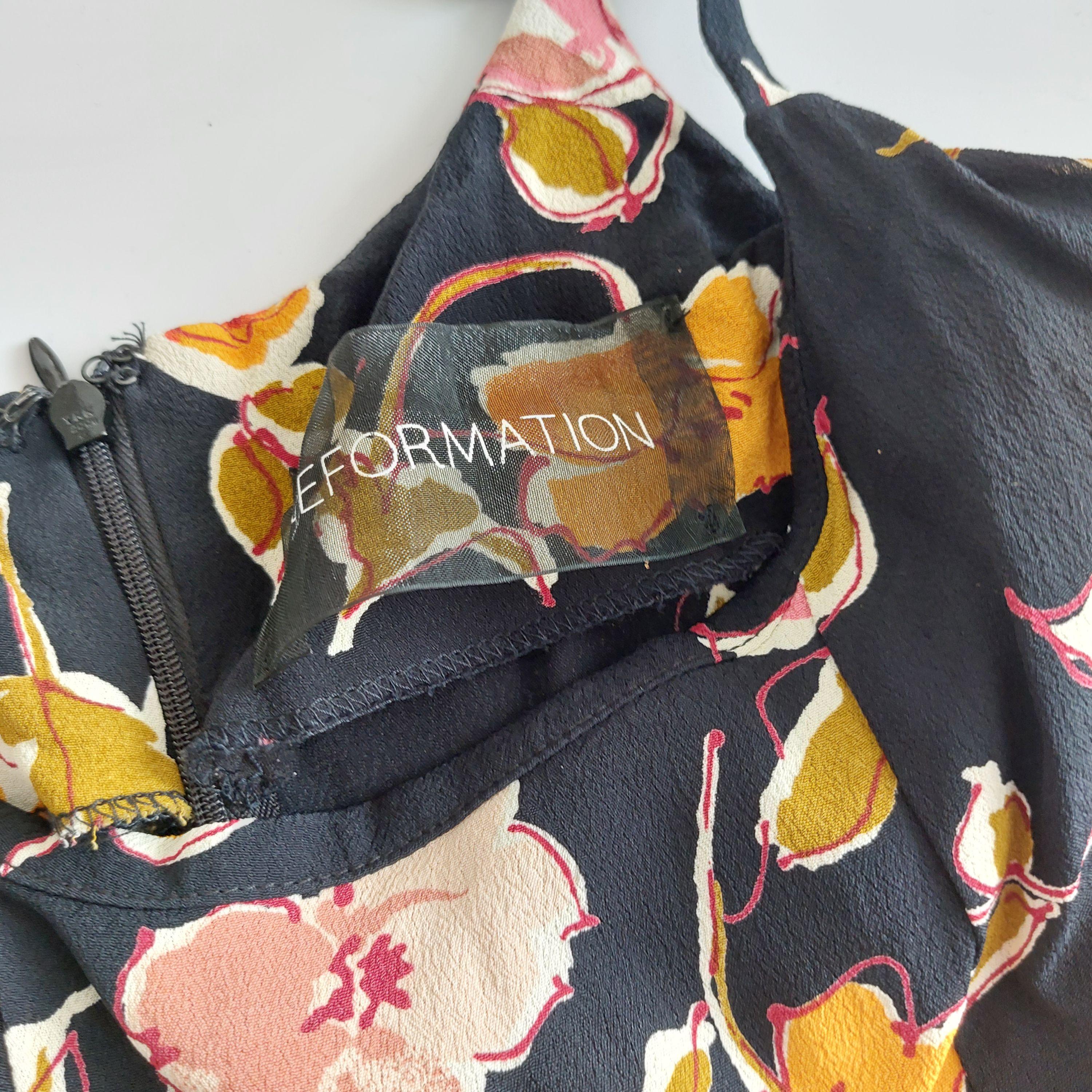 Black painterly floral crepe cami top