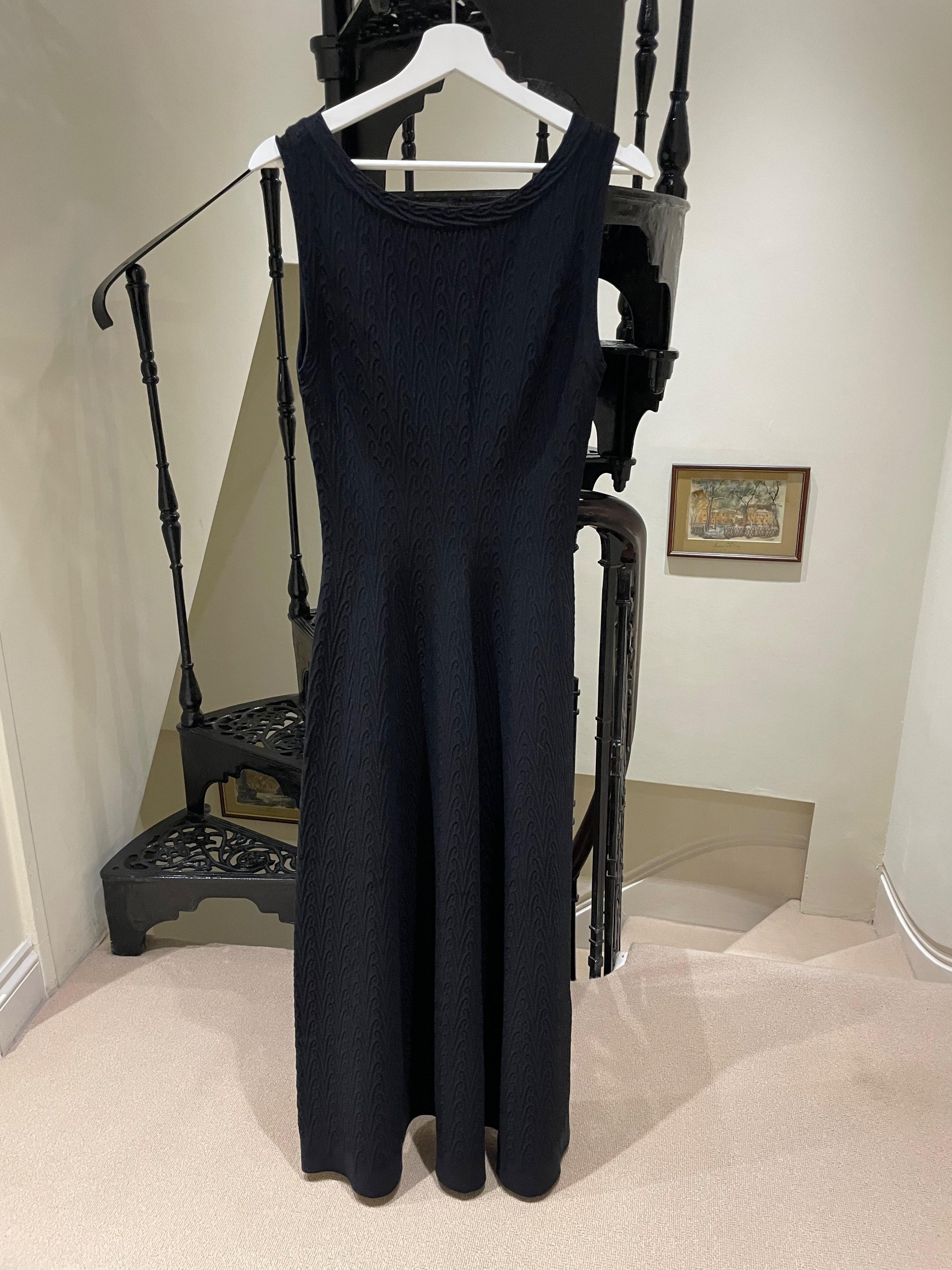 Alaia Black Textured Maxi Dress