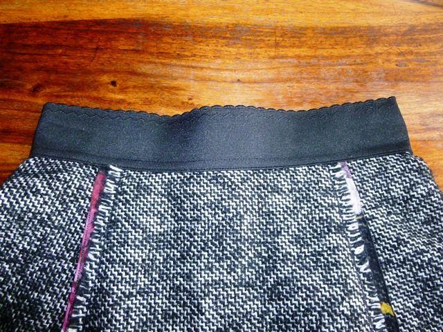 Floral Trimmed Tweed Skirt
