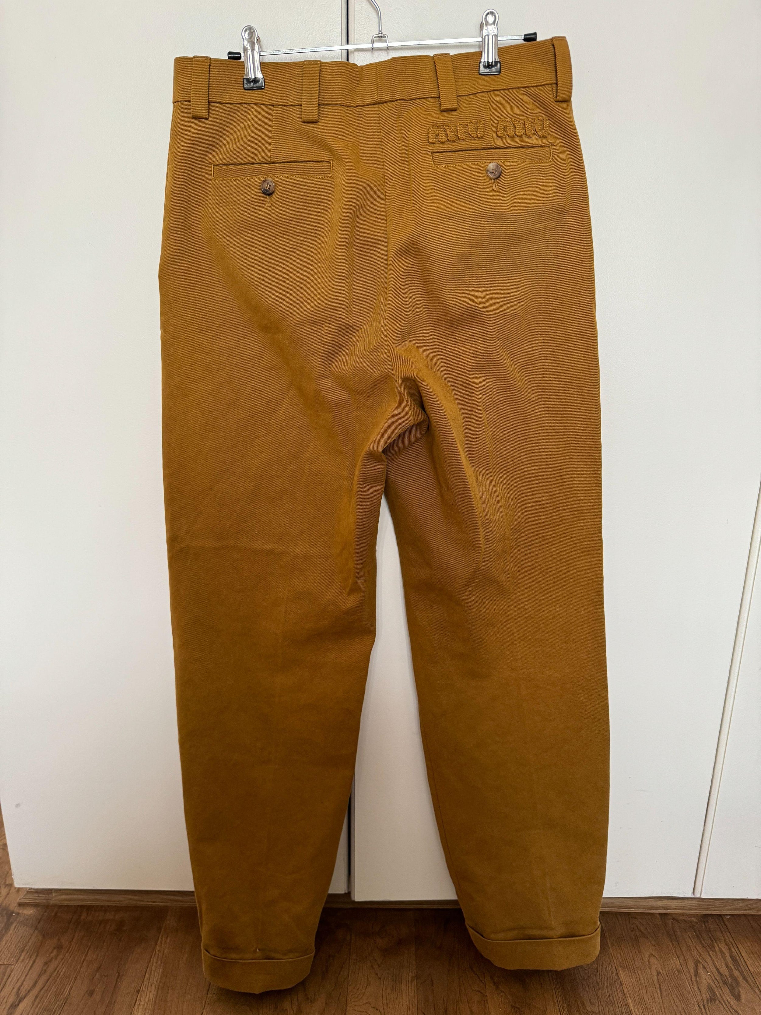 MiuMiu Mustard Cotton Chinos