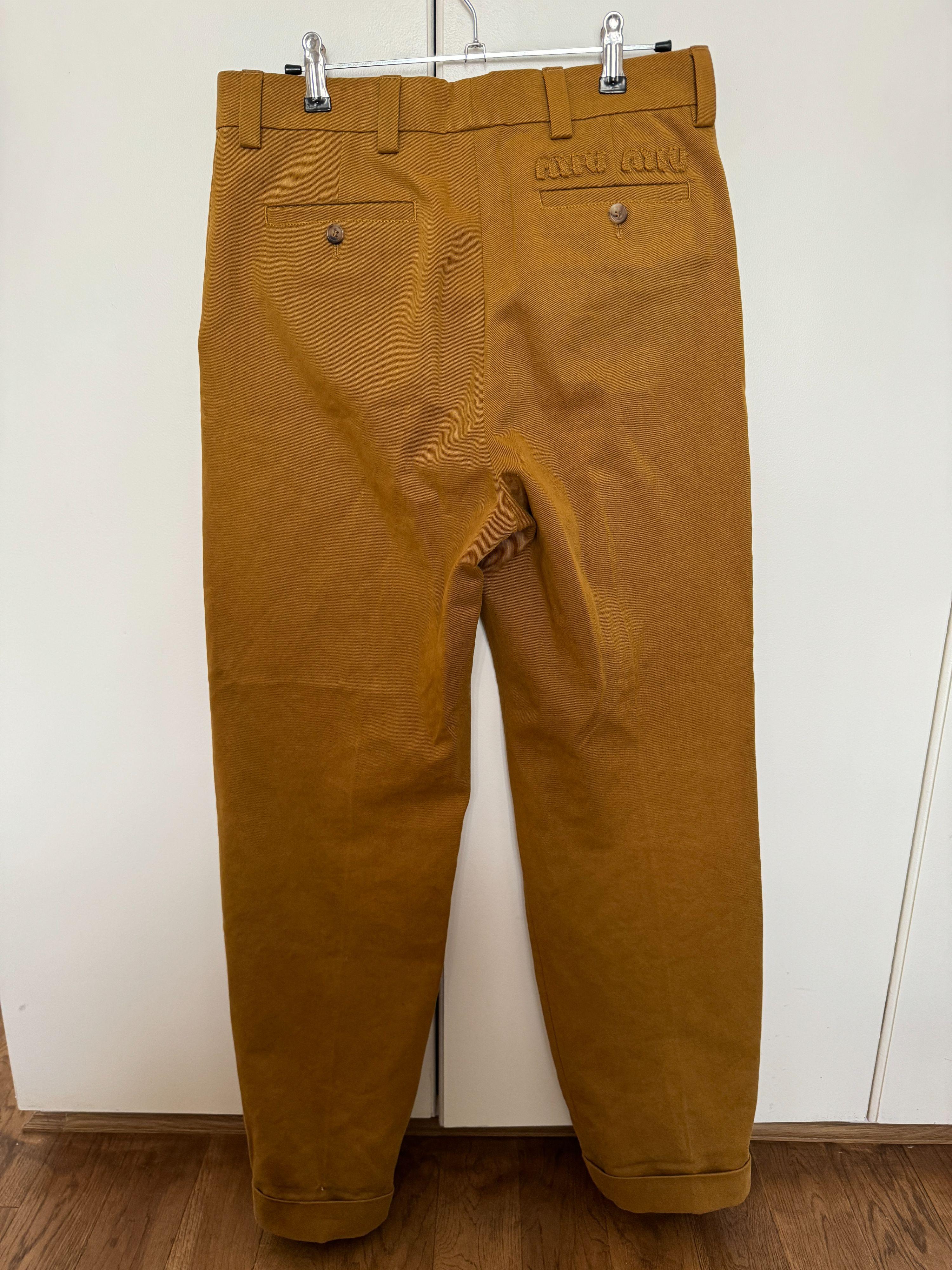 MiuMiu Mustard Cotton Chinos