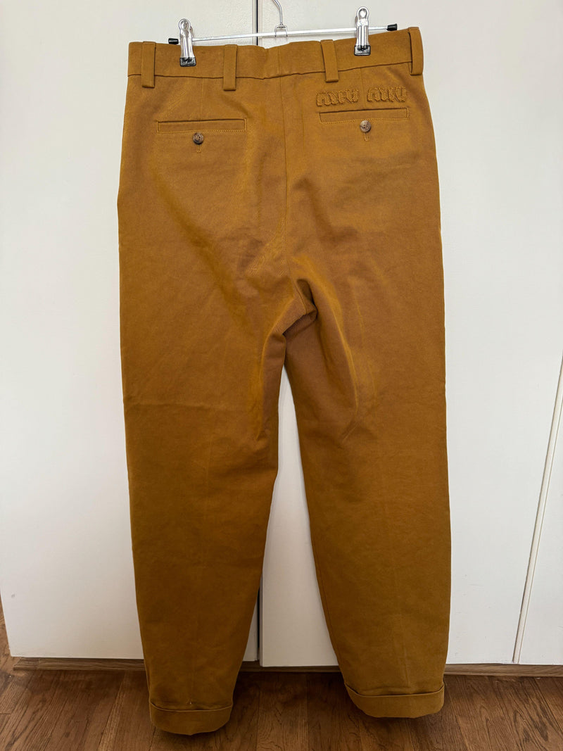 MiuMiu Mustard Cotton Chinos