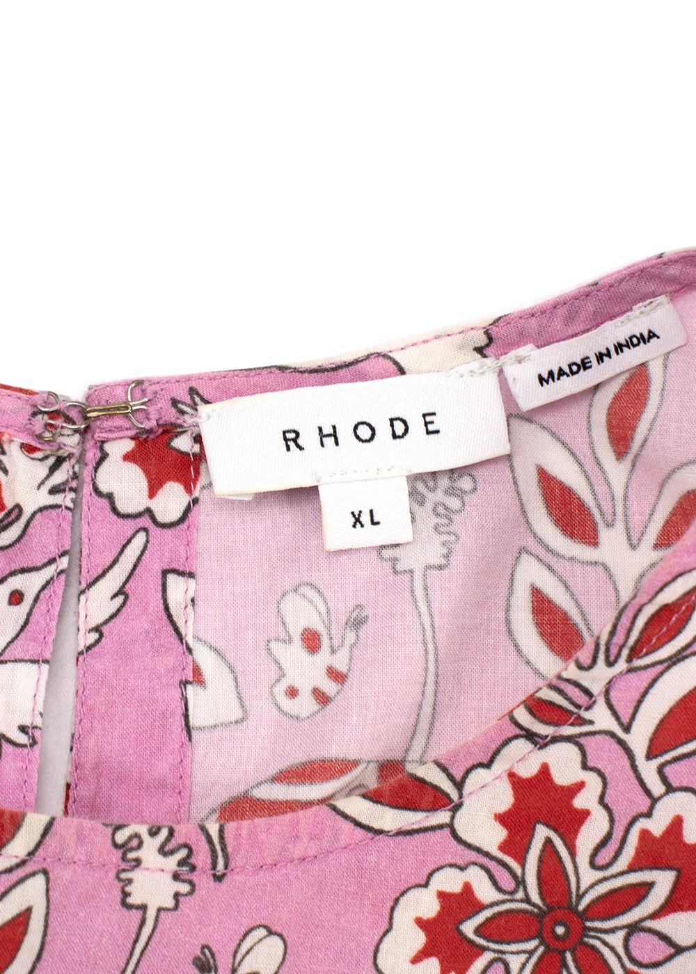 Rhode Ella Bird-Print Cotton Dress