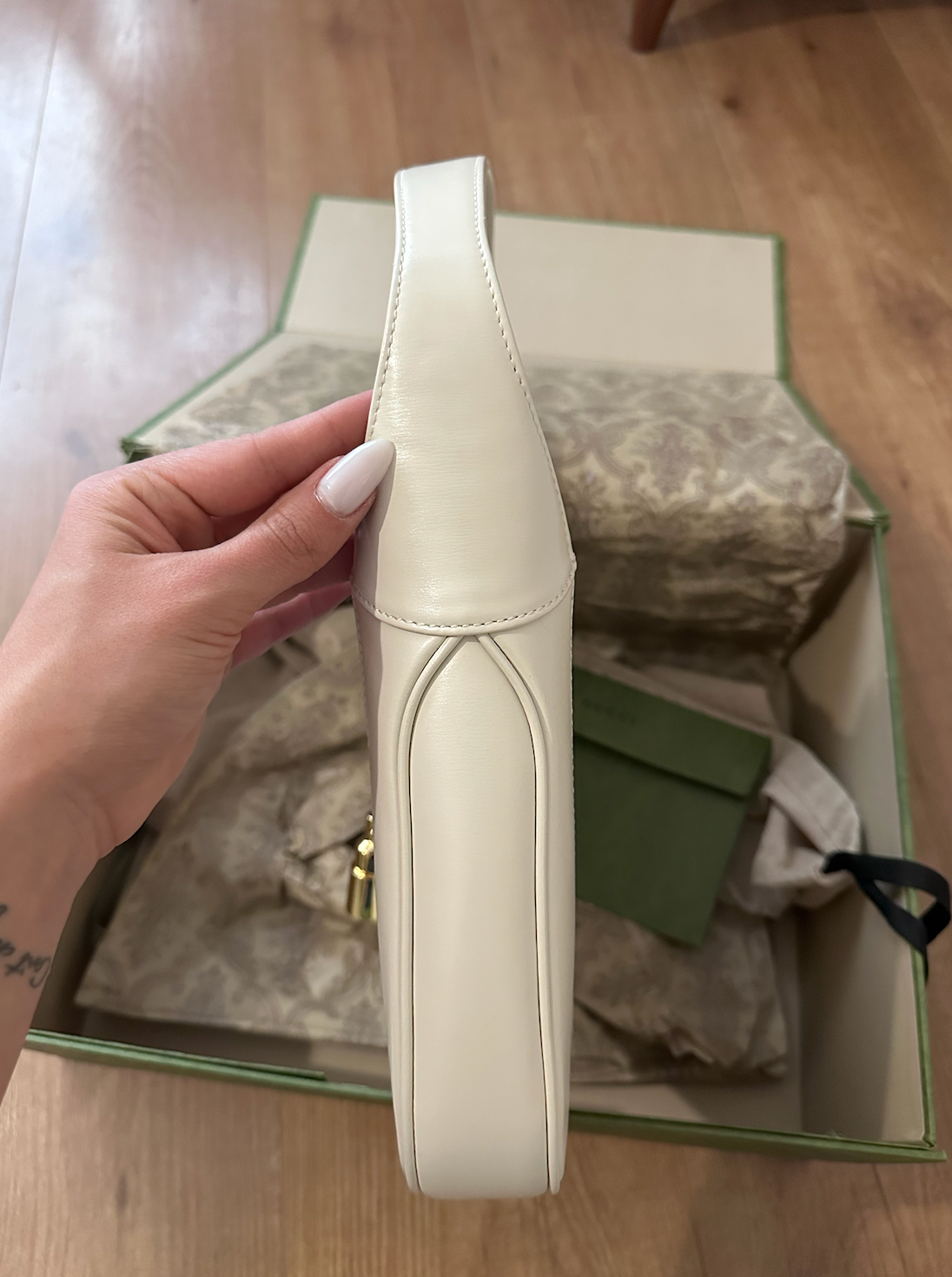 Cream Leather Jackie Bag