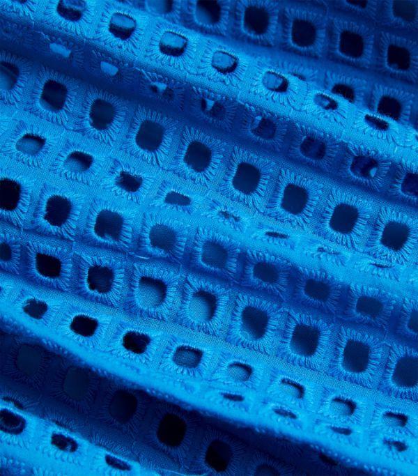 Self Portrait Blue Broderie Anglaise Midi Dress