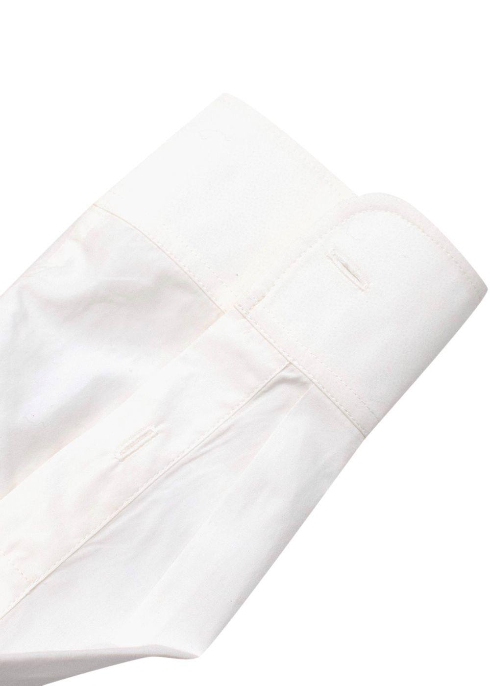 Celine White Collared Cotton Shirt