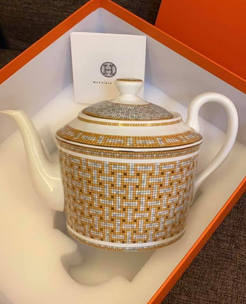 Hermes Mosaique Au 24 Gold Teapot