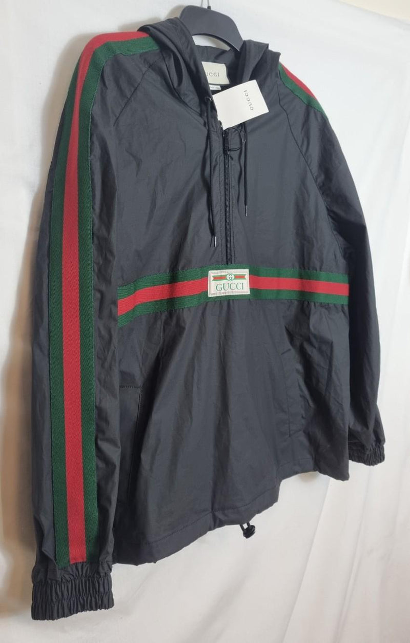 Gucci Black half-zip coated cotton jacket