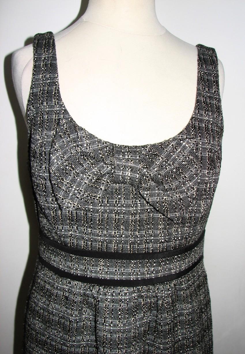 Tibi black and white bow embellished dress