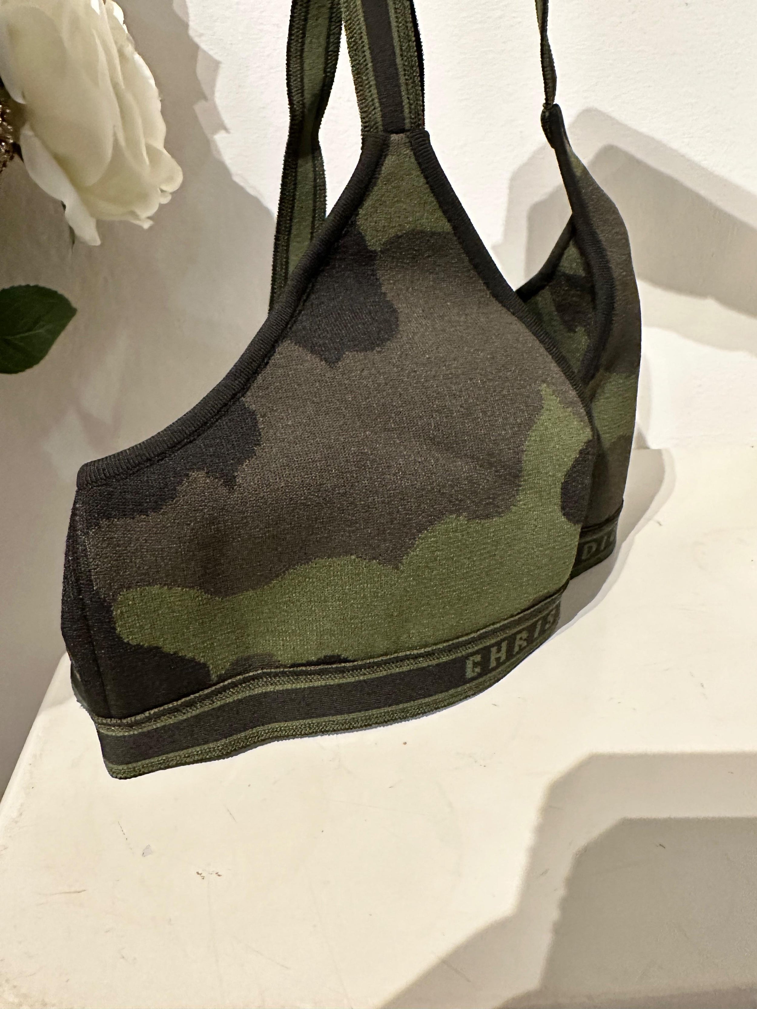 Dior Khaki Camo Print Bralette
