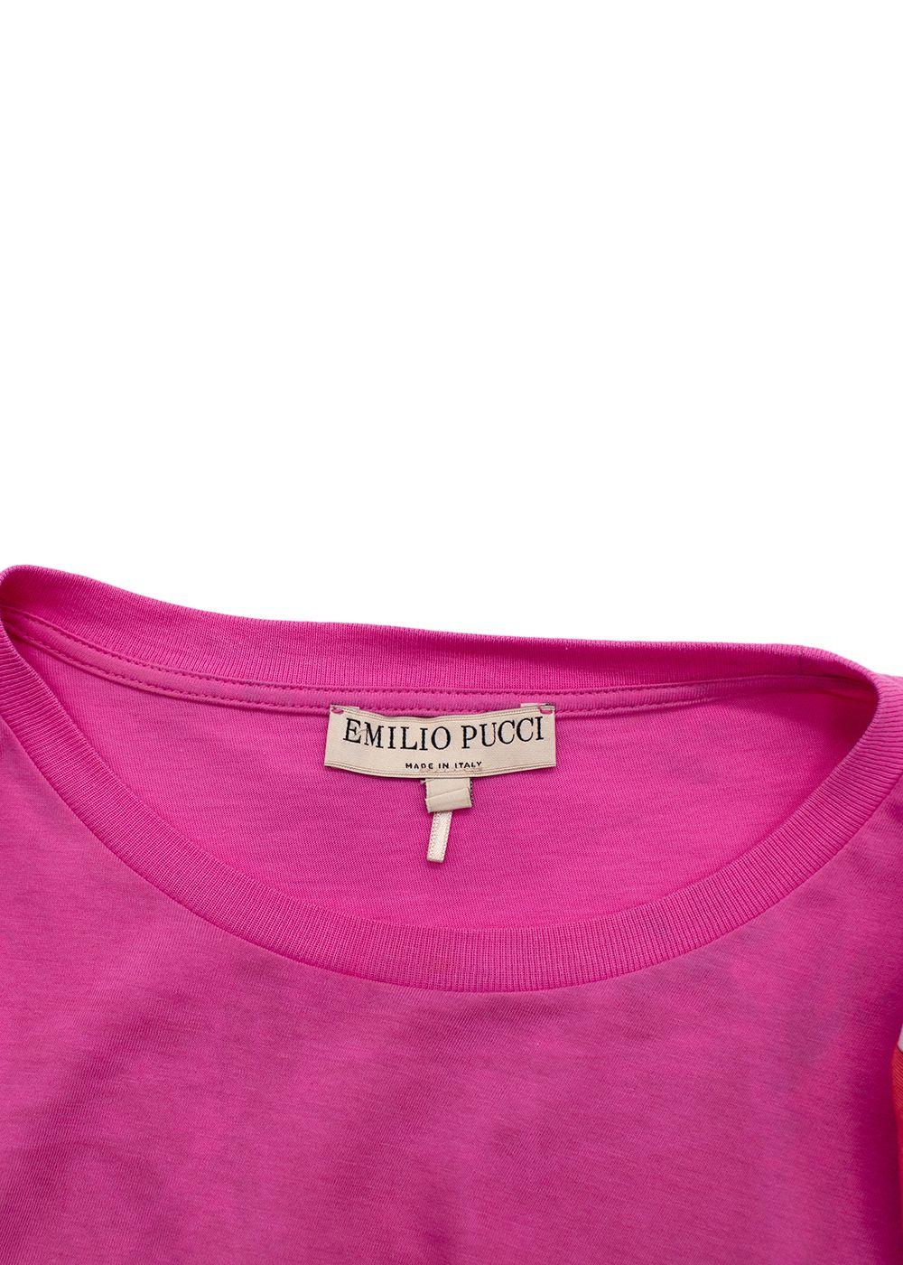 Emilio Pucci Pink Ruffled Sleeve T-Shirt