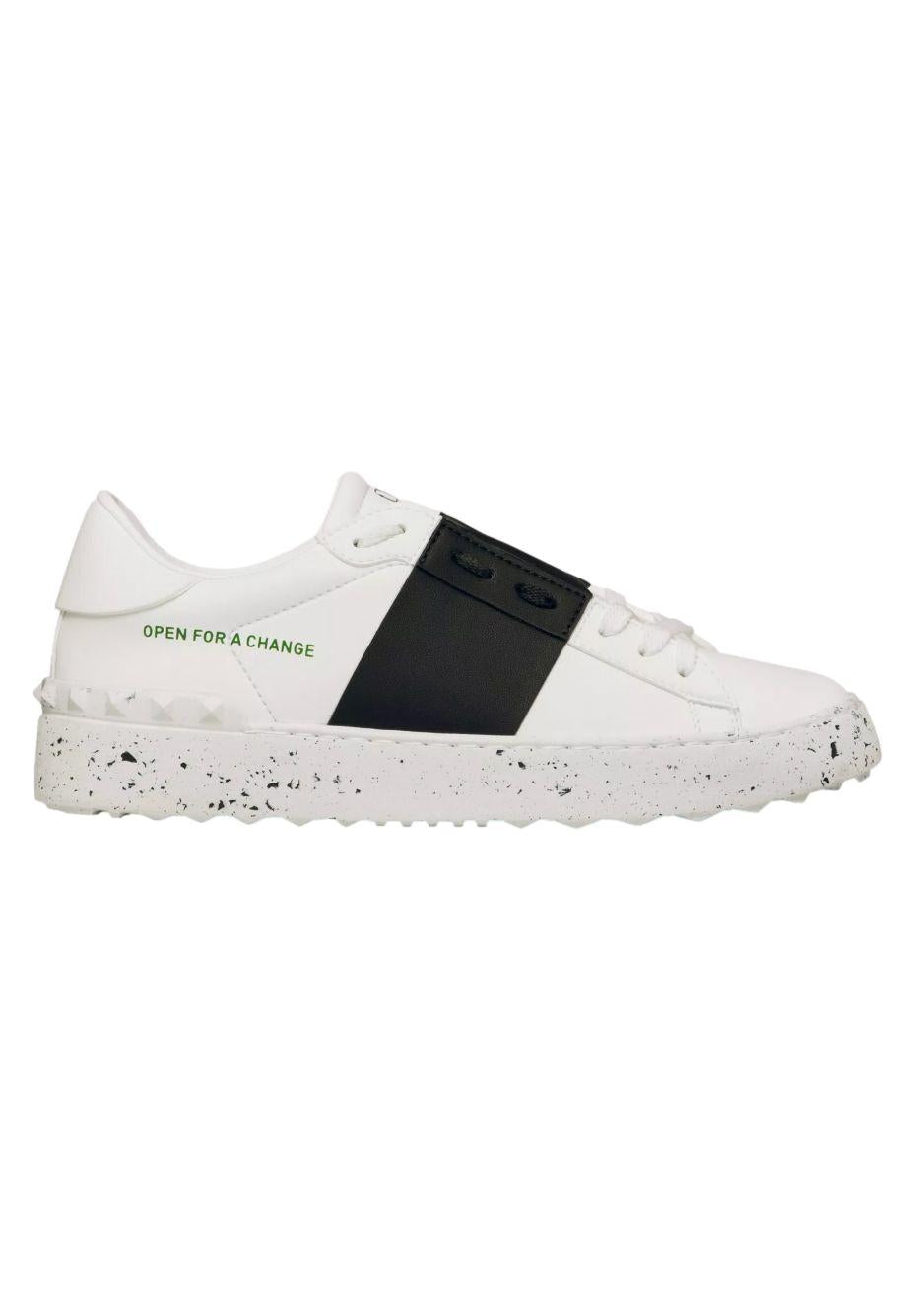 Open For A Change White Leather Sneakers