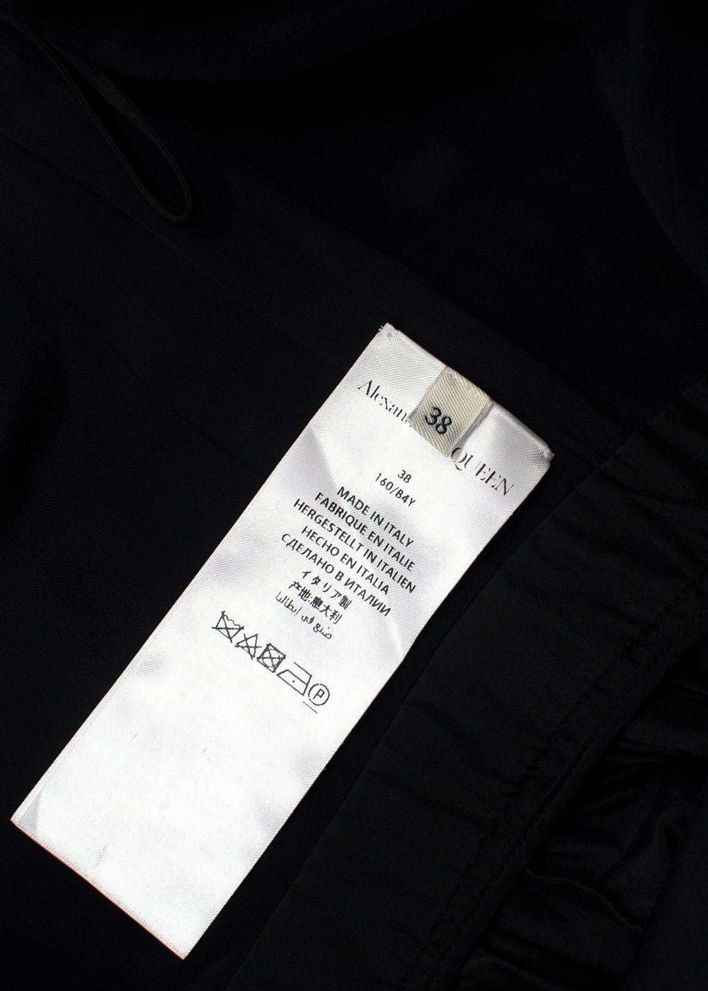 Alexander McQueen Black And Khaki Ruffled Midi Dress