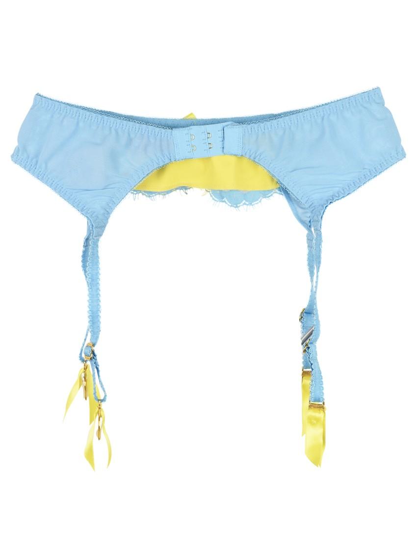 Agent Provocateur Selena Blue/Yellow Suspender Belt
