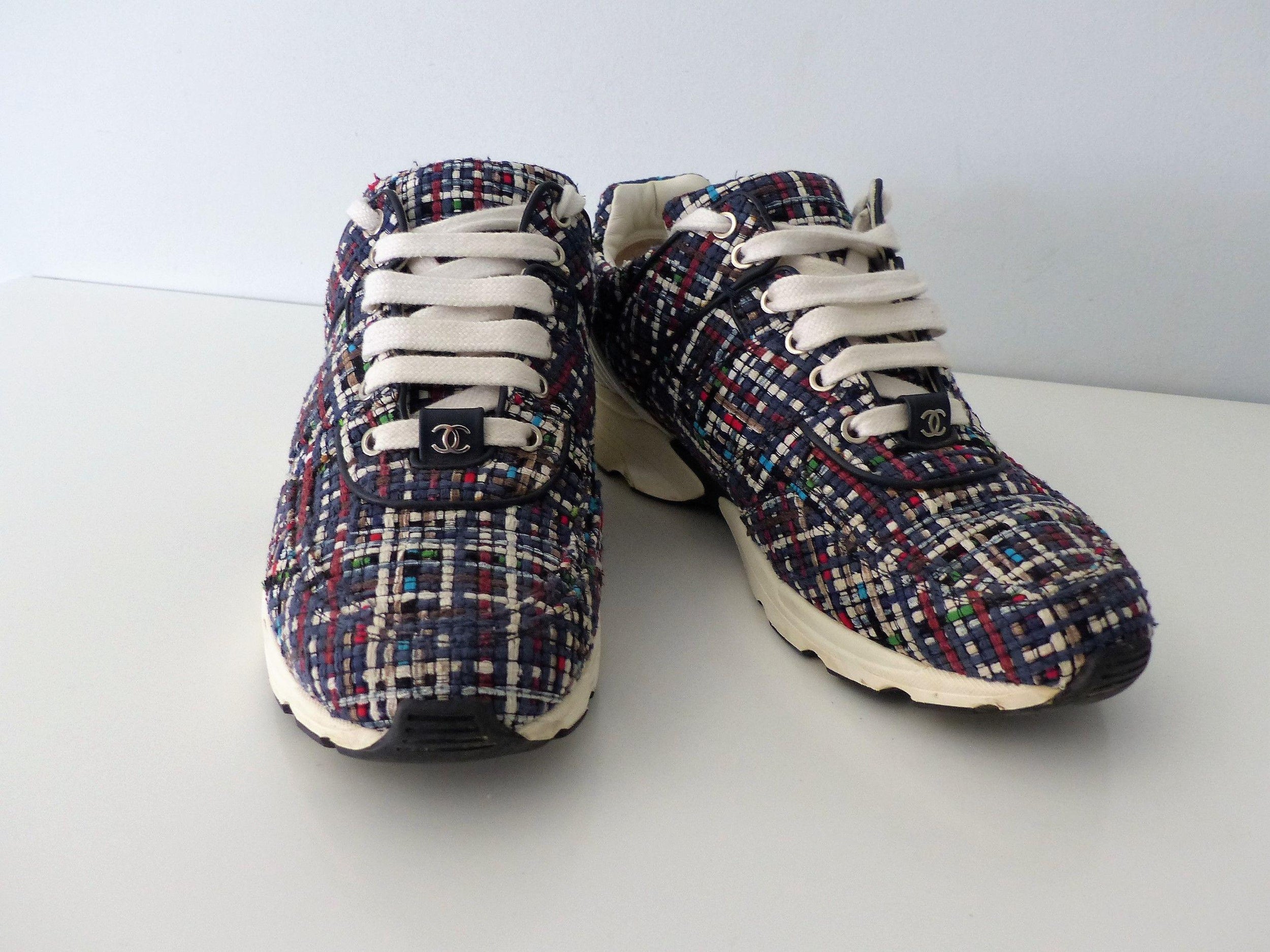 Multicoloured Woven Tweed Sneakers