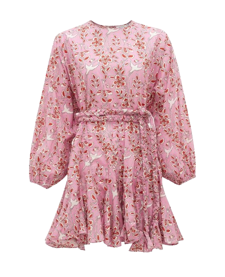 Rhode Ella Bird-Print Cotton Dress