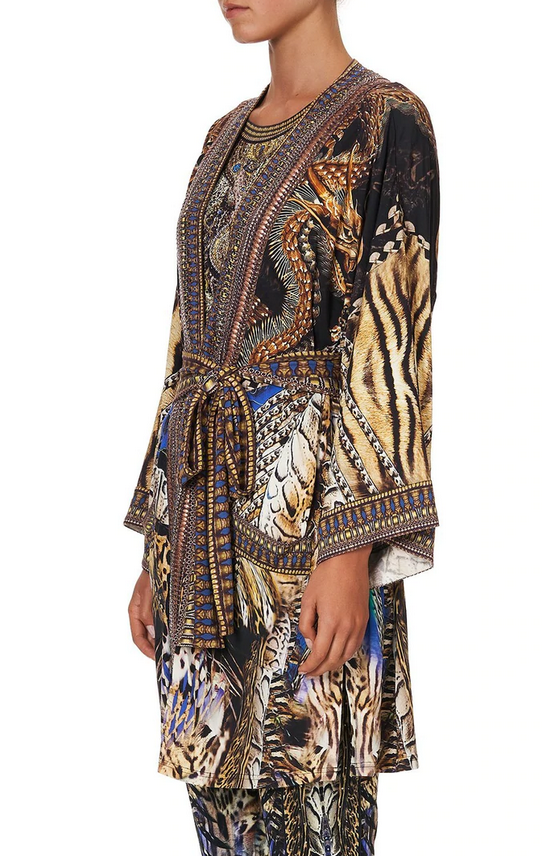 Camilla Printed Silk Zodiac Kimono