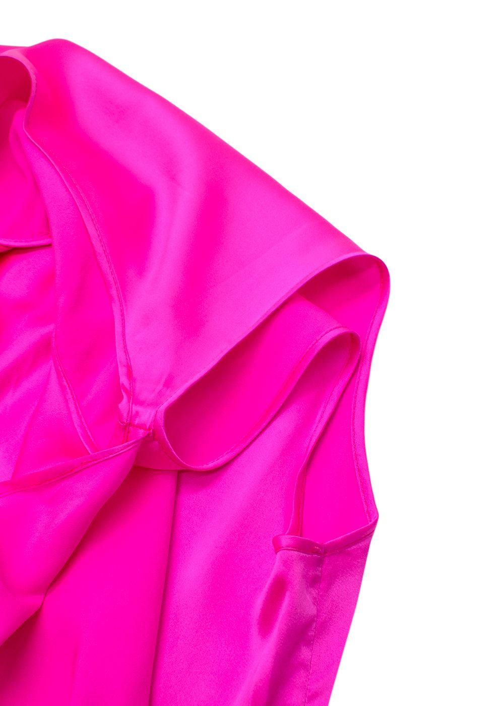 Bernadette Pink Judy Sleeveless Silk-satin Dress with Cape Design