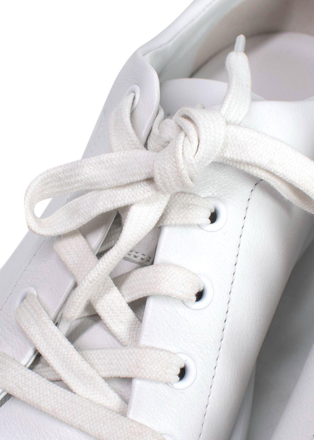 Hermes White Leather Happy  Sneakers