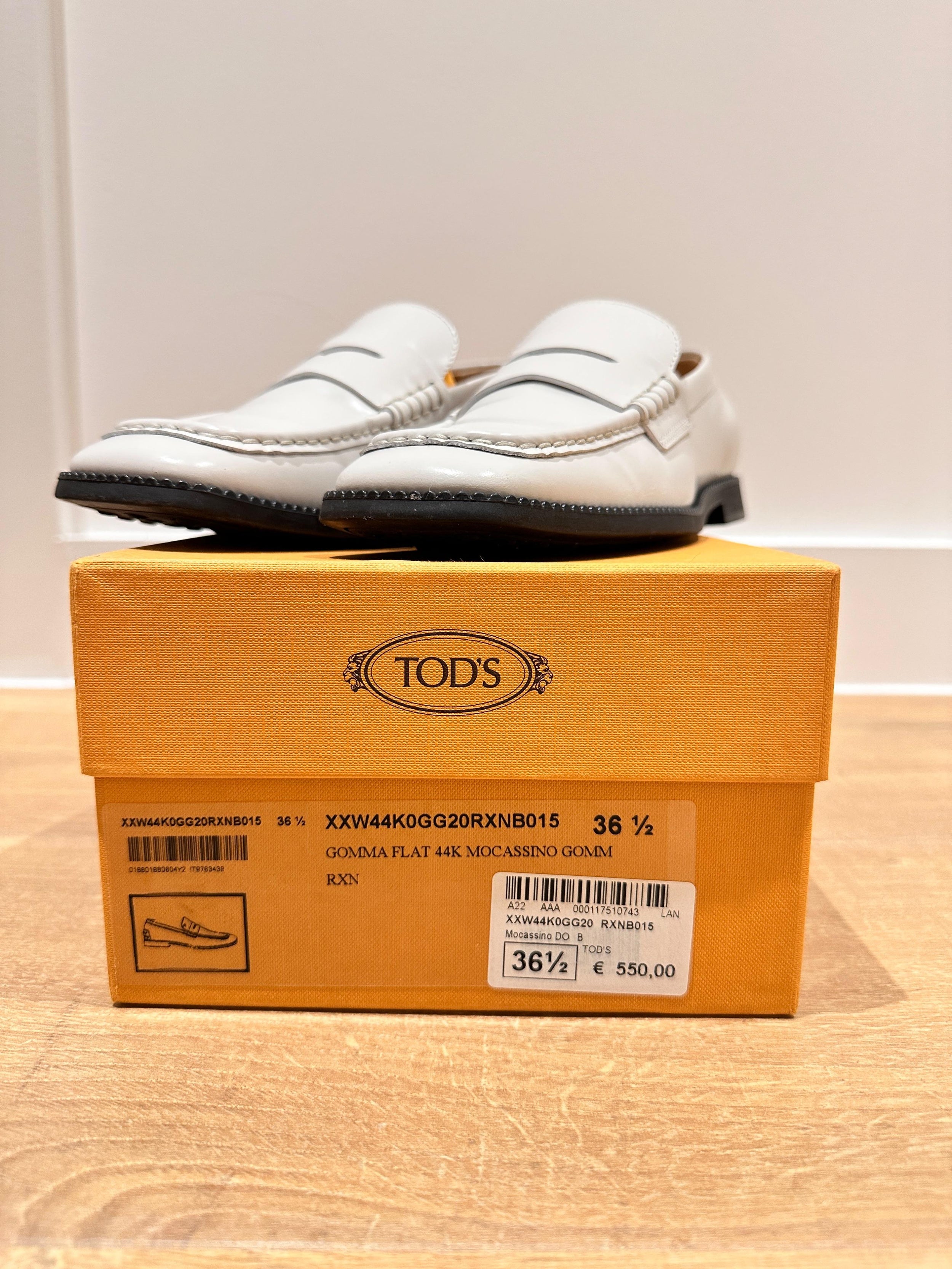 White Square Toe Penny Loafers