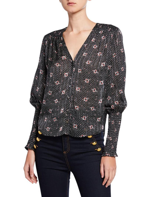 Veronica Beard Printed Silk Blouse