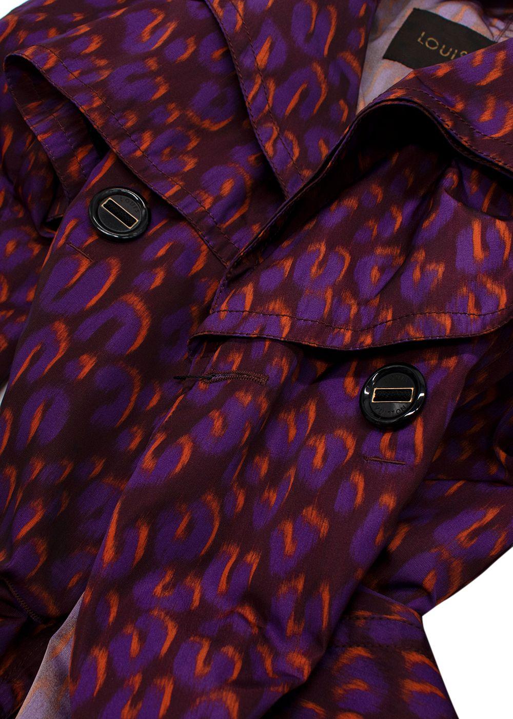 Louis Vuitton Purple Leopard Print Trench Coat