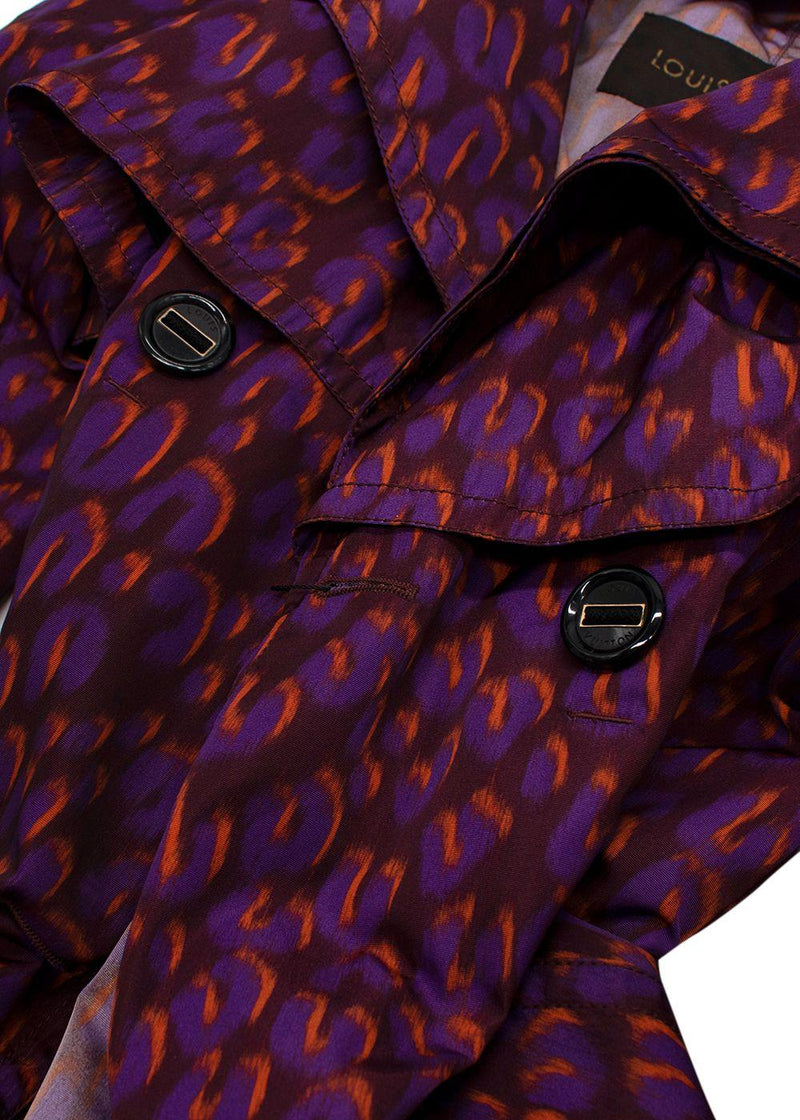Louis Vuitton Purple Leopard Print Trench Coat