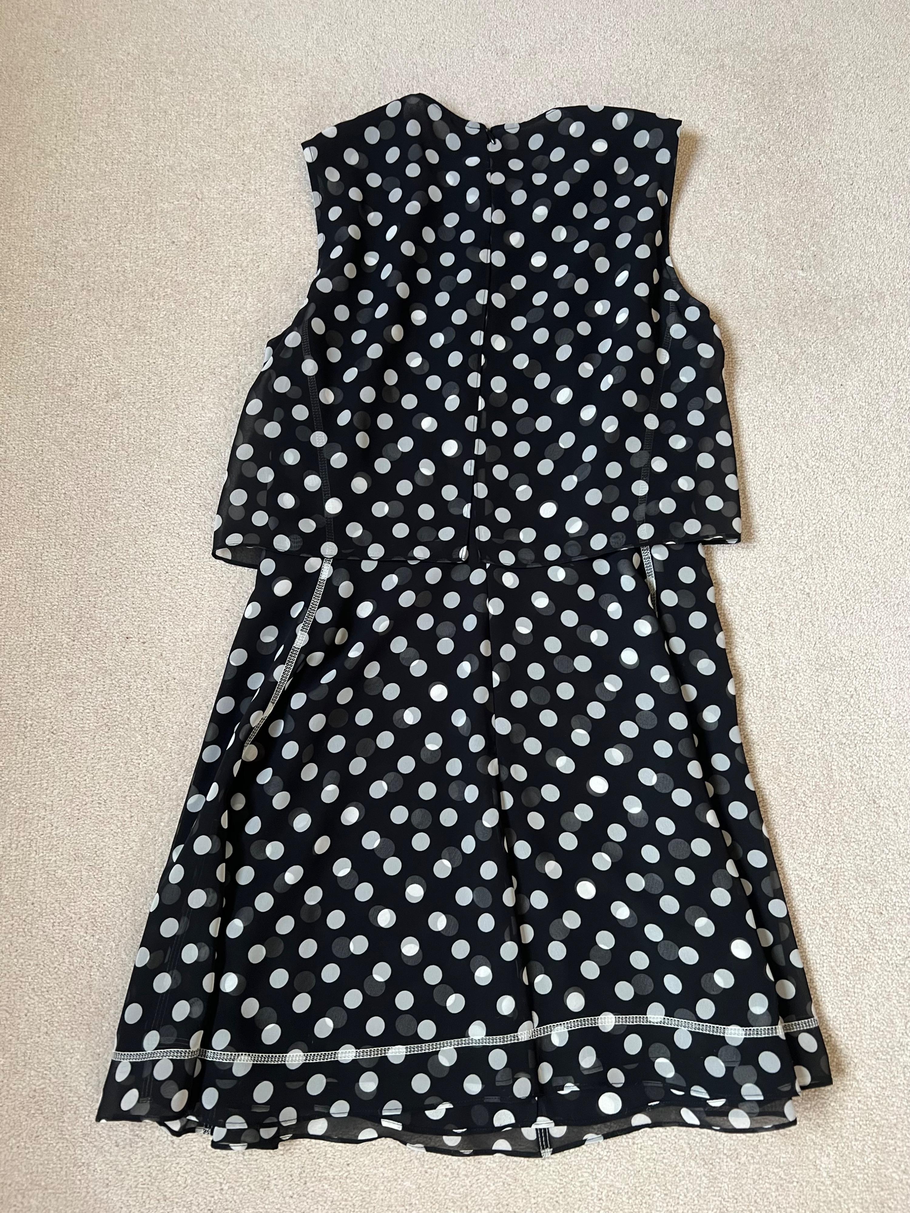 Sleeveless Polka-Dot Popover Dress