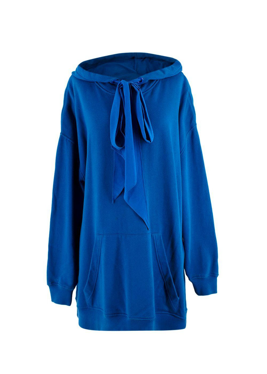 Givenchy Royal Blue Silk Tie Oversized Hoodie