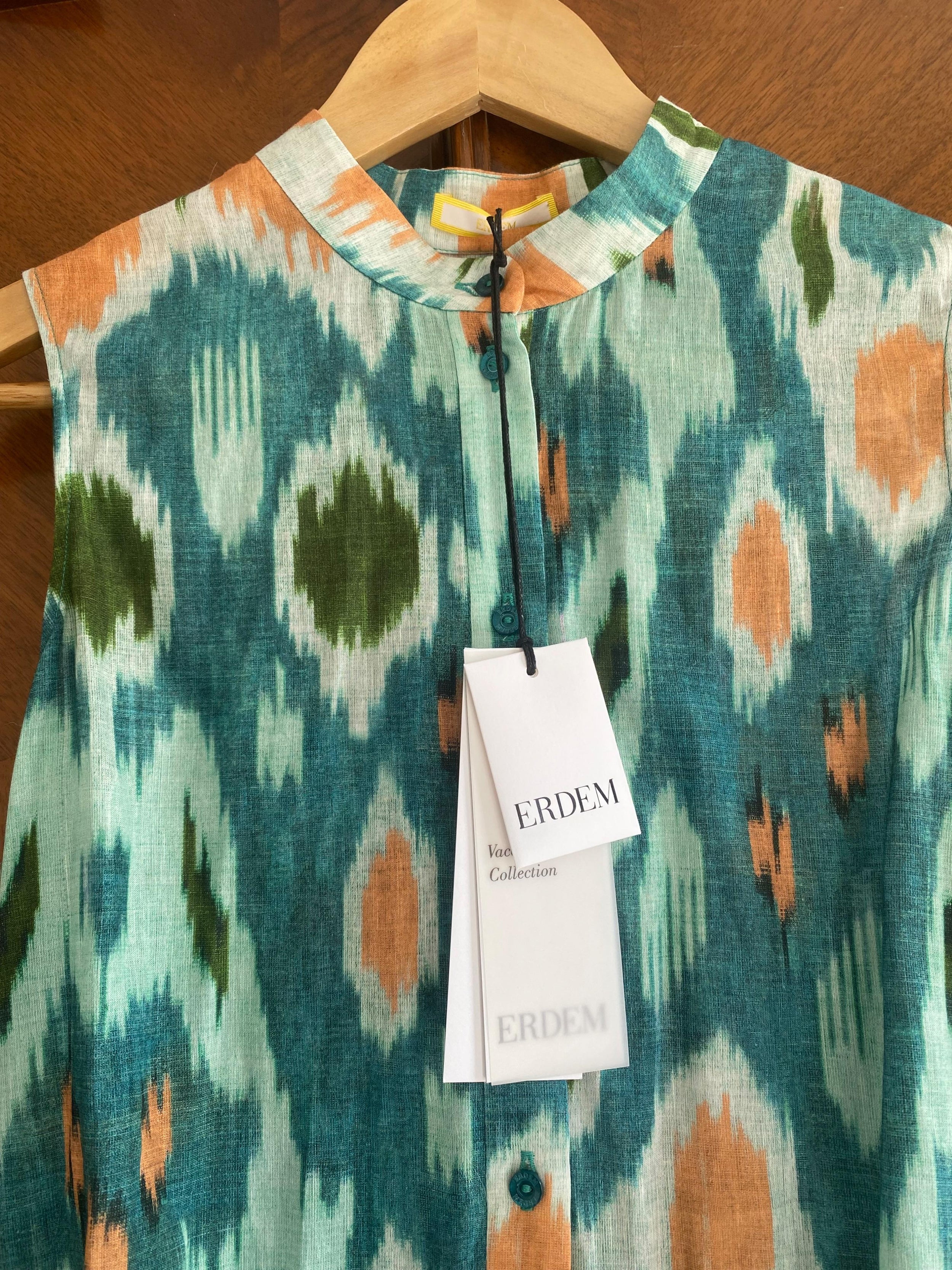Erdem Ikat Print Linen Dress