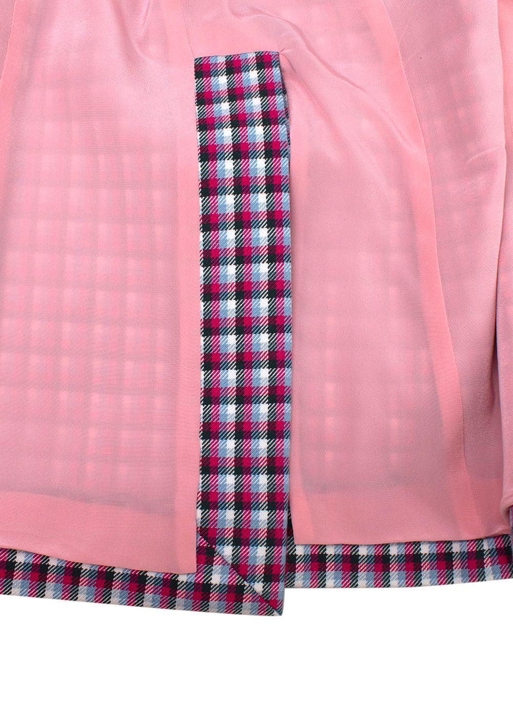 Carolina Herrera Two-Button Cotton Jacket in Pink Check
