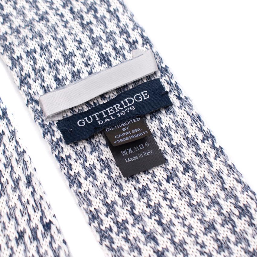 Gutteridge White & Blue Marl Knitted Tie