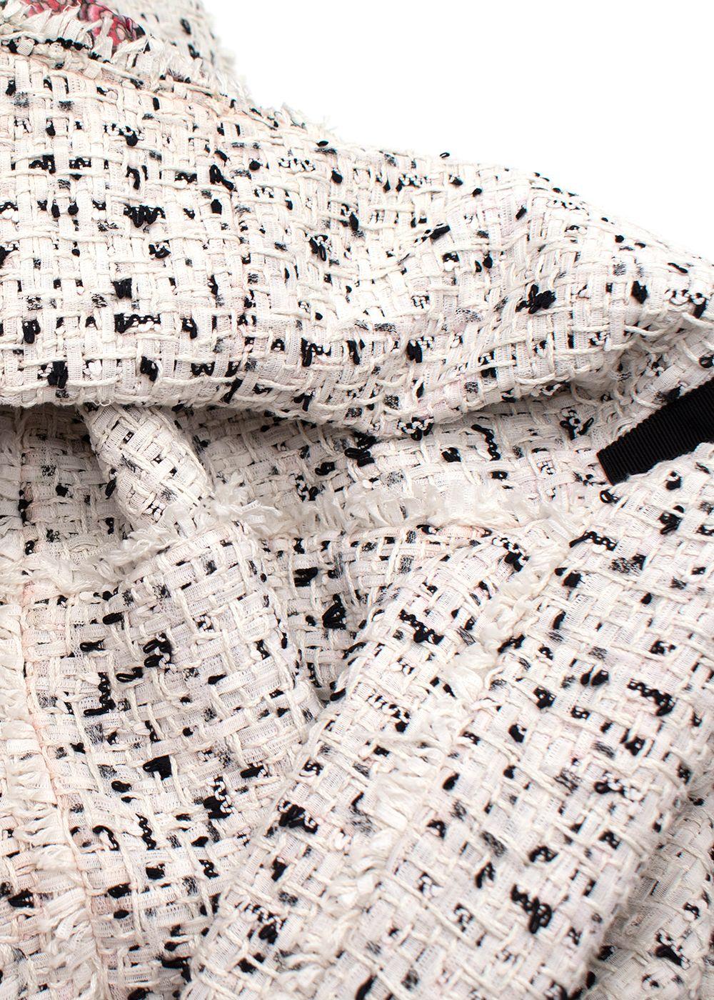 Giambattista Valli Black and White Lightweight Tweed Coat
